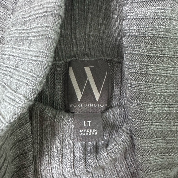 Tall Woman’s Worthington Light Gray Ribbed Sweater - Picture 2 of 3